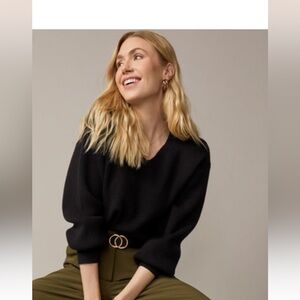 Francesca’s Black Balloon Sleeve Sweater